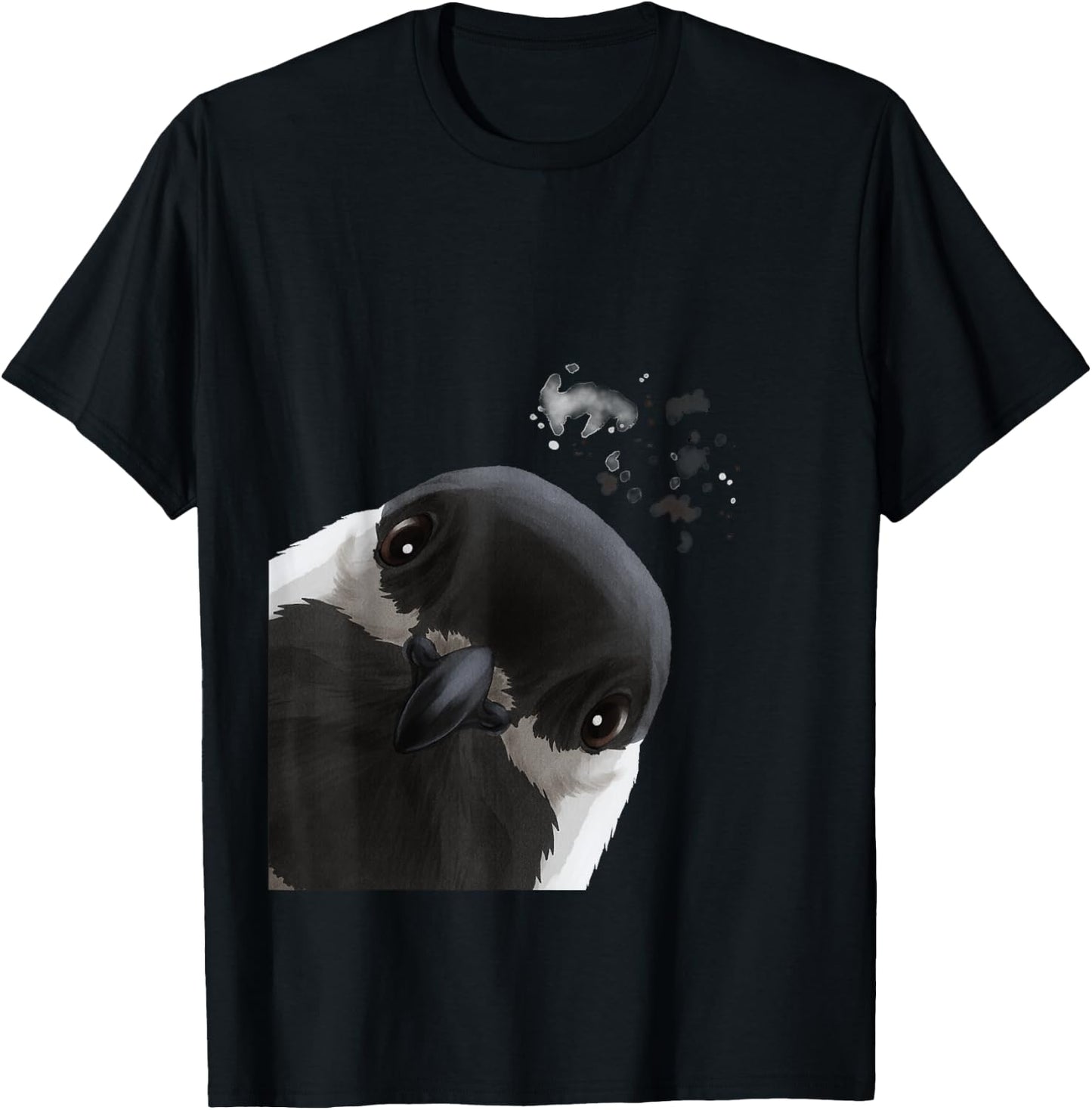 Funny Curious Chickadee Bird T-Shirt - T-Shirt | Black