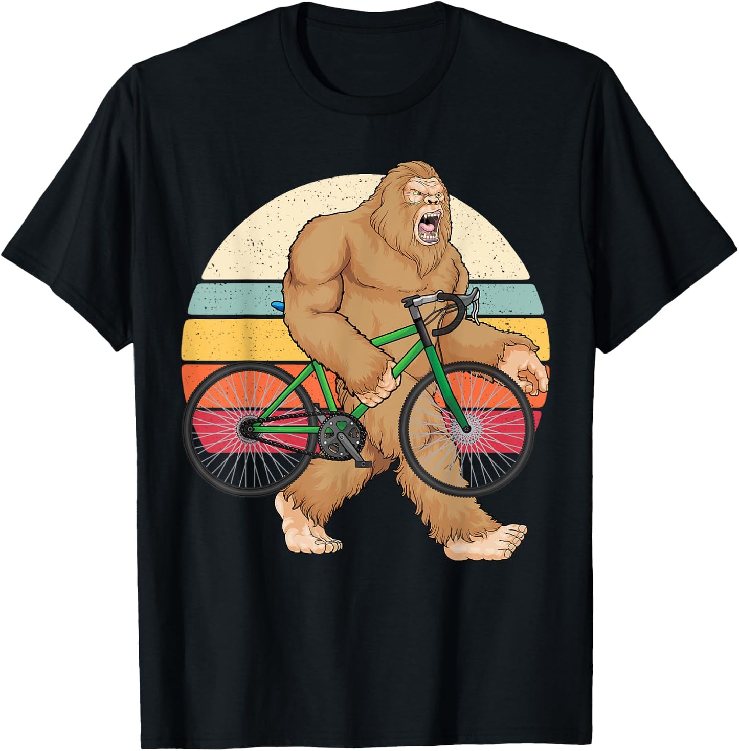 Bigfoot Bike Mountain Bike Bigfoot MTB Biking Cycling Biker T-Shirt - T-Shirt | Black