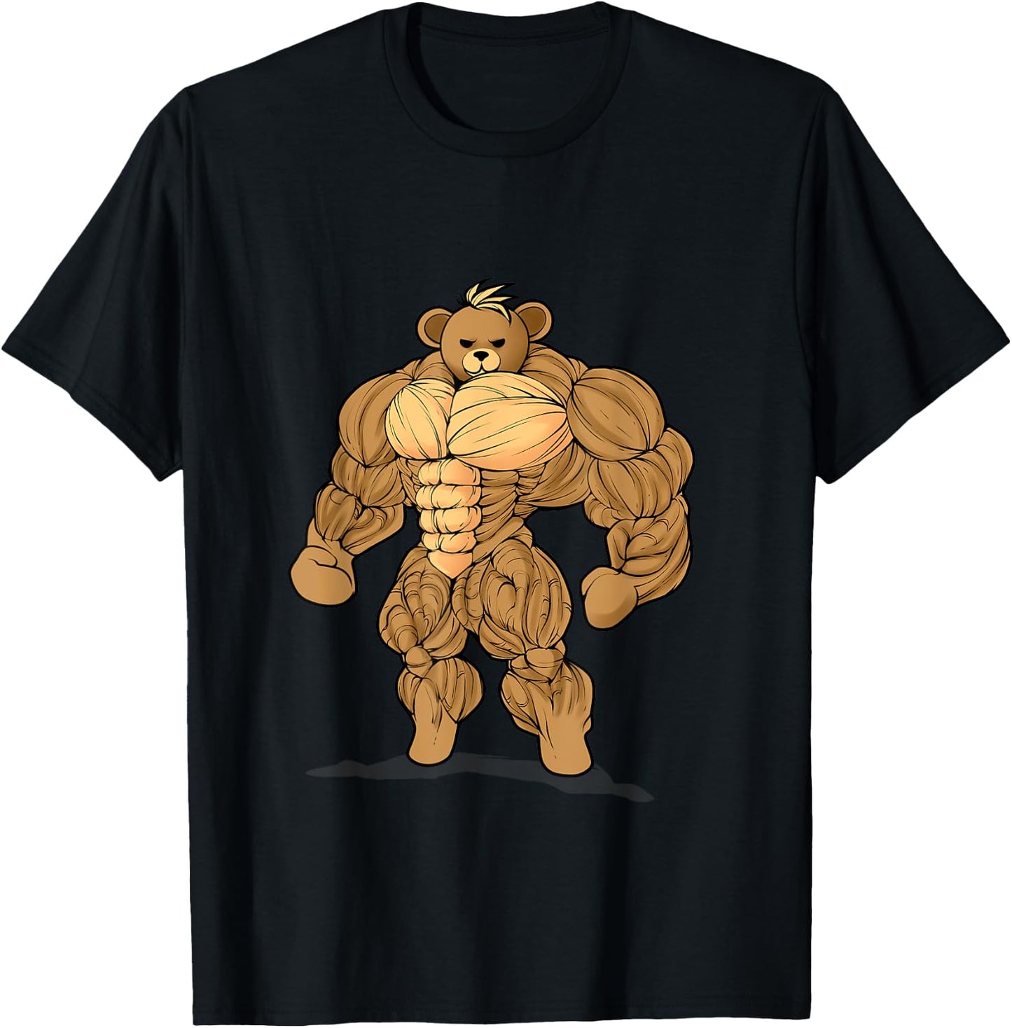 Bodybuilding Strength Sport Teddy Bear T-Shirt - T-Shirt | Black