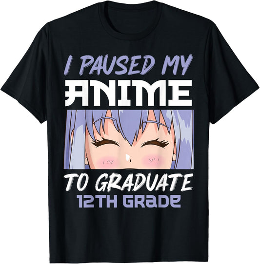 Graduation 12th grade Class 2022 Anime Graduate Girls T-Shirt - T-Shirt | Black