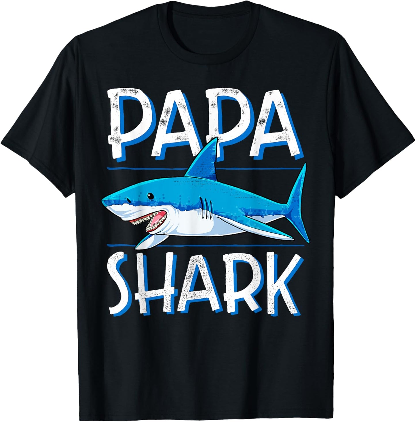 Papa Shark T Shirt Family Matching Dad Daddy Men Jawsome T-Shirt - T-Shirt | Black