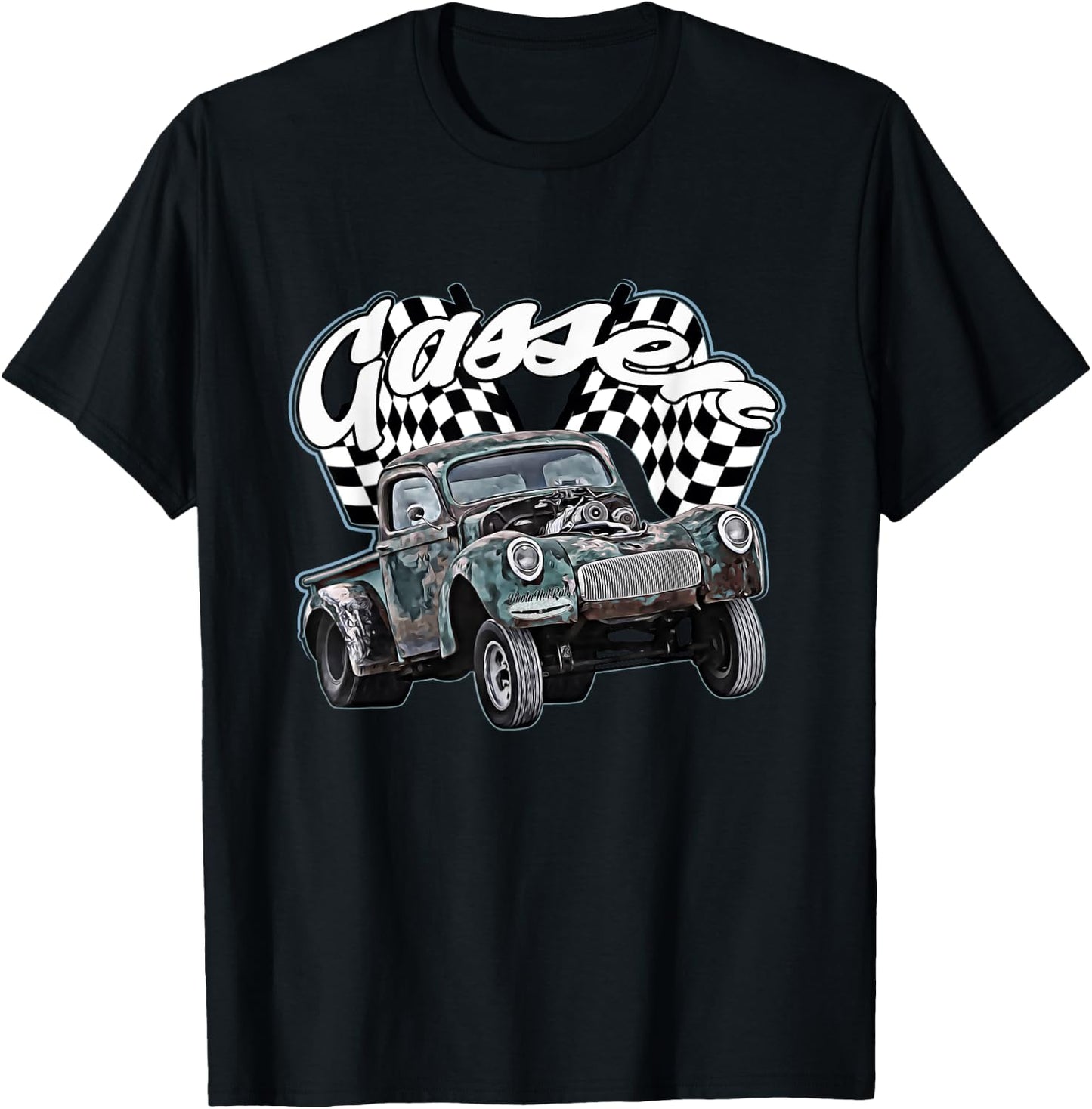 1940s Gasser Truck,Dragster,Dragrace,Rat Rod,rusty pickup,40 T-Shirt - T-Shirt | Black