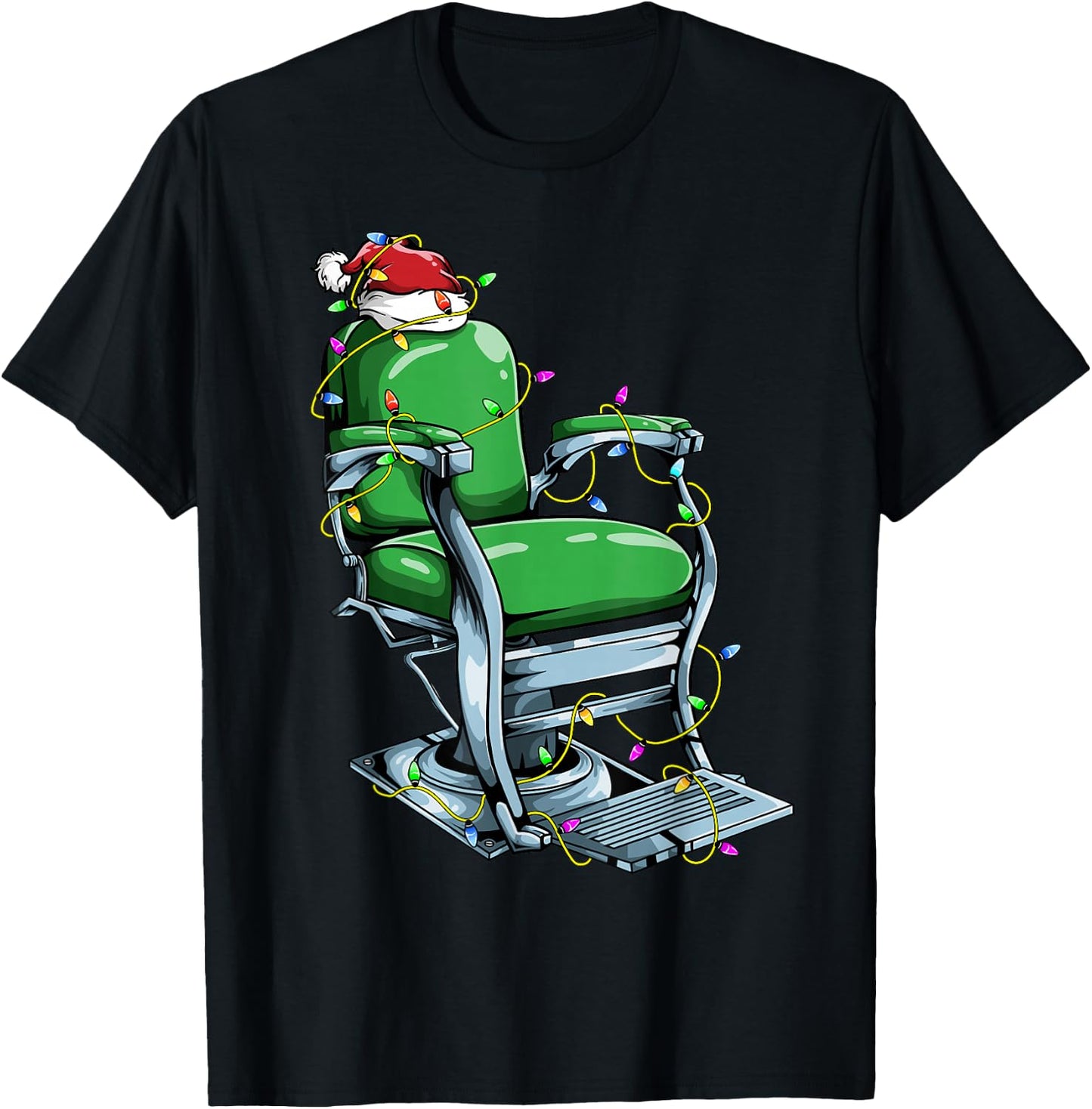 Barbershop Santa Theme Design For Xmas | Barber Christmas T-Shirt - T-Shirt | Black