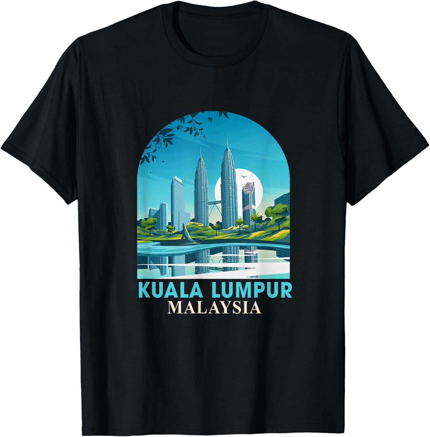 Kuala Lumpur Malaysia Travel Petronas Twin Towers Traveling T-Shirt - T-Shirt | Black