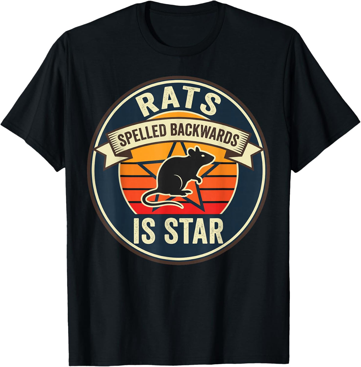 Rats Spelled Backwards is Star Rat Meme Rat Lover Animal Men T-Shirt - T-Shirt | Black