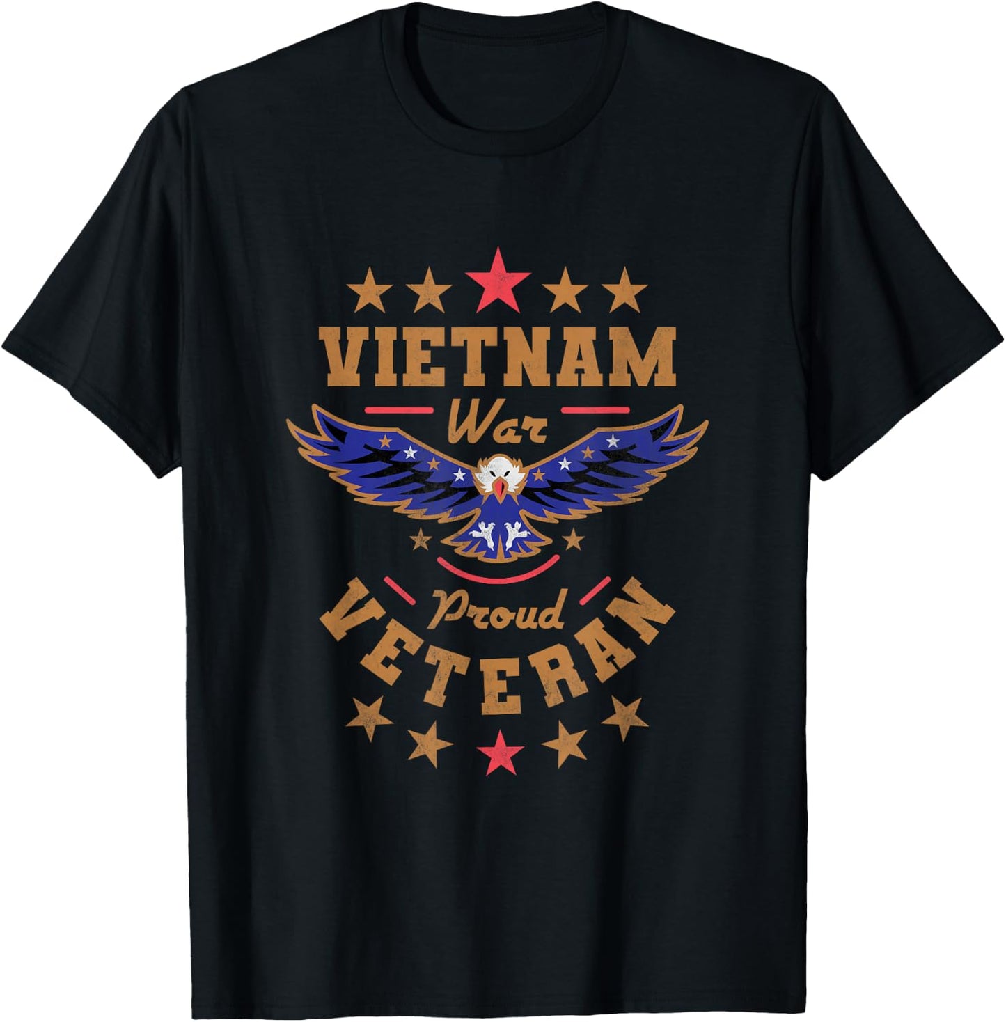 Vietnam War Proud Veteran, Veteran's Day T-Shirt - T-Shirt | Black