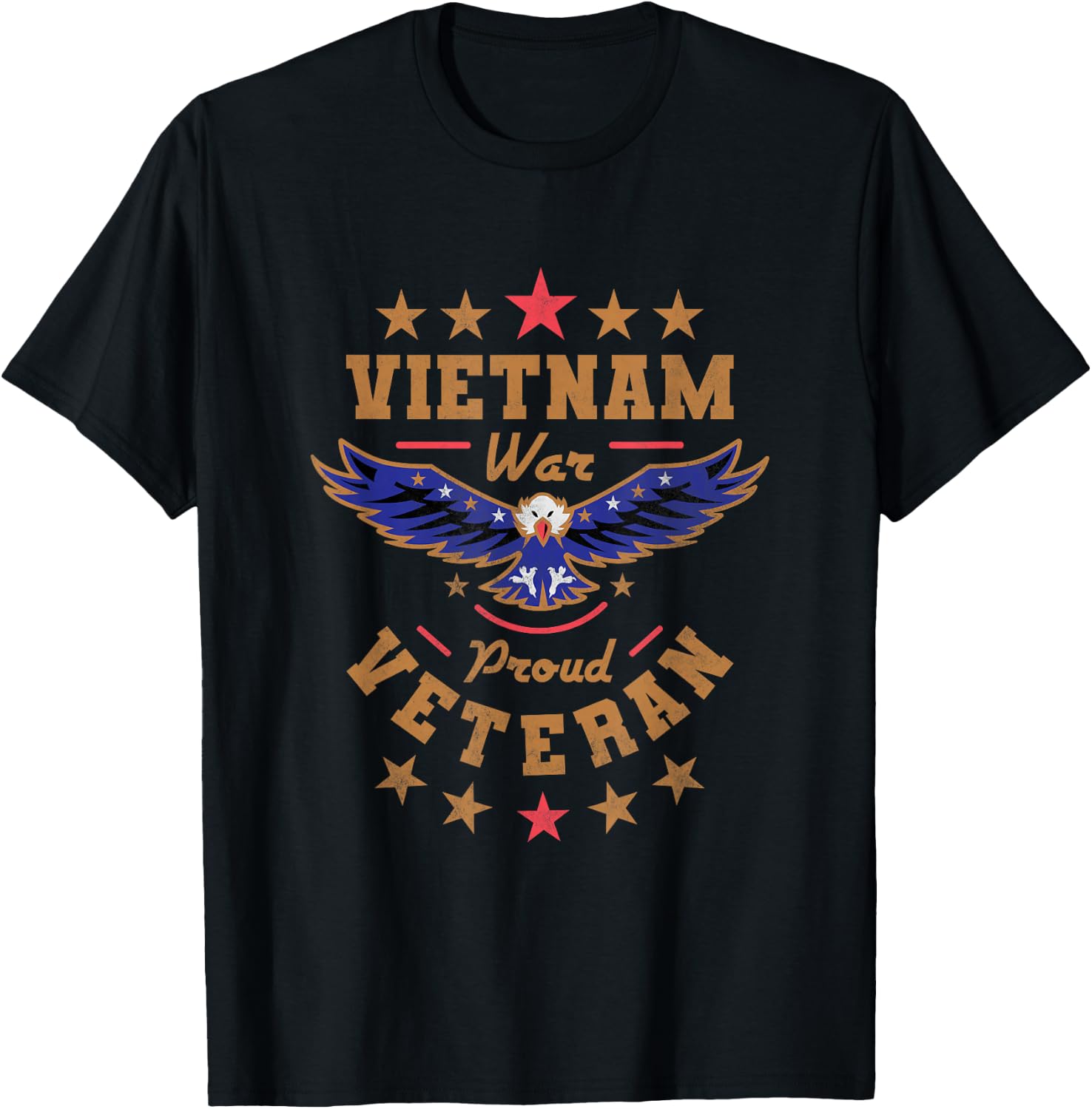 Vietnam War Proud Veteran, Veteran's Day T-Shirt - T-Shirt | Black