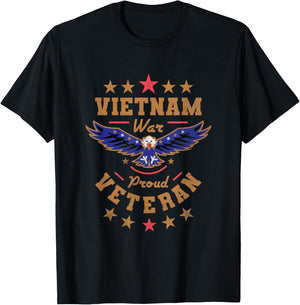 Vietnam War Proud Veteran, Veteran's Day T-Shirt - T-Shirt | Black