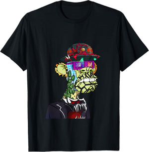 MAYC #24408 Funny Glasses APE NFT T-Shirt - T-Shirt | Black