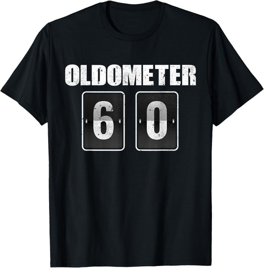 Funny 60th Birthday Party 60 yrs Old Joke Odometer Cars T-Shirt - T-Shirt | Black