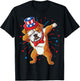 Dabbing English Bulldog 4th of July T shirt Men USA Flag T-Shirt - T-Shirt | Black