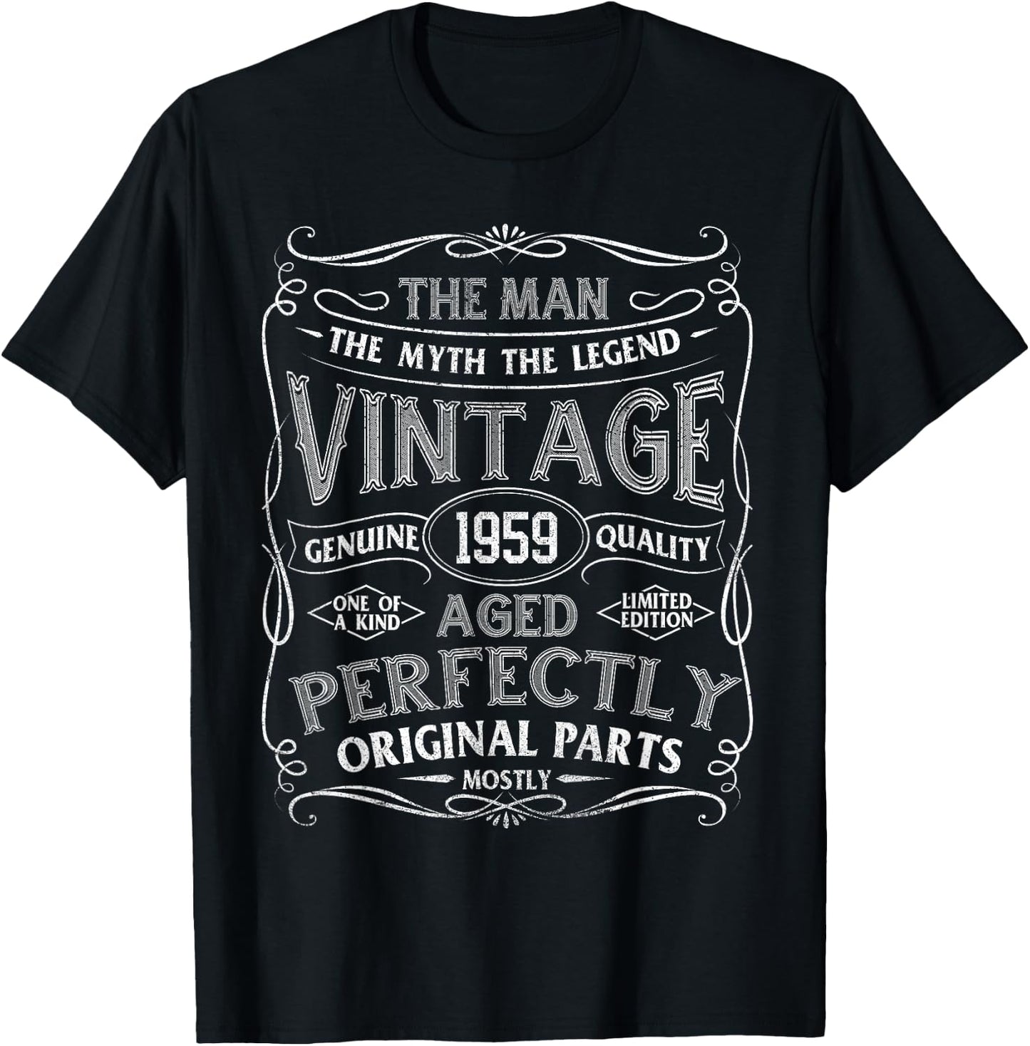 Man Myth Legend Vintage 1959 Year Of Birth Birthday T-Shirt - T-Shirt | Black