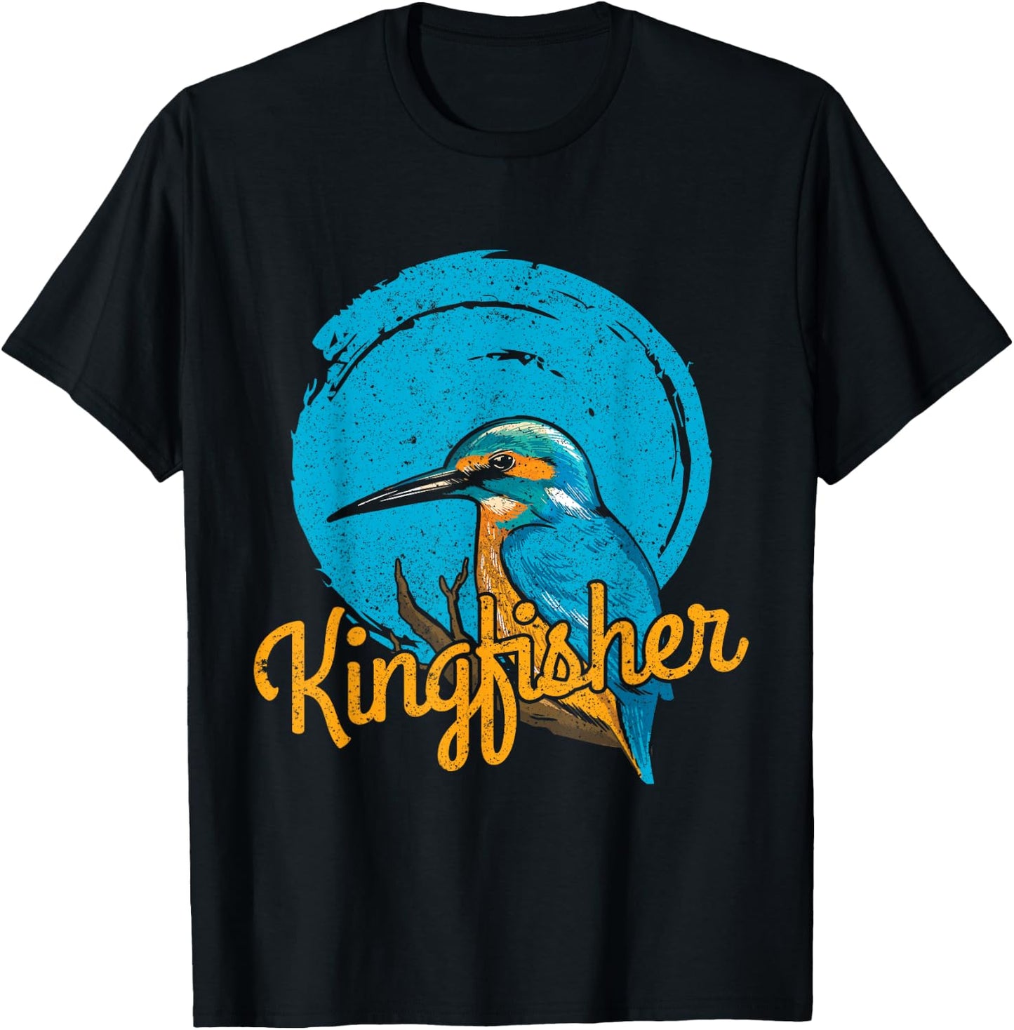 Kingfisher bird design gift bird lover T-Shirt - T-Shirt | Black