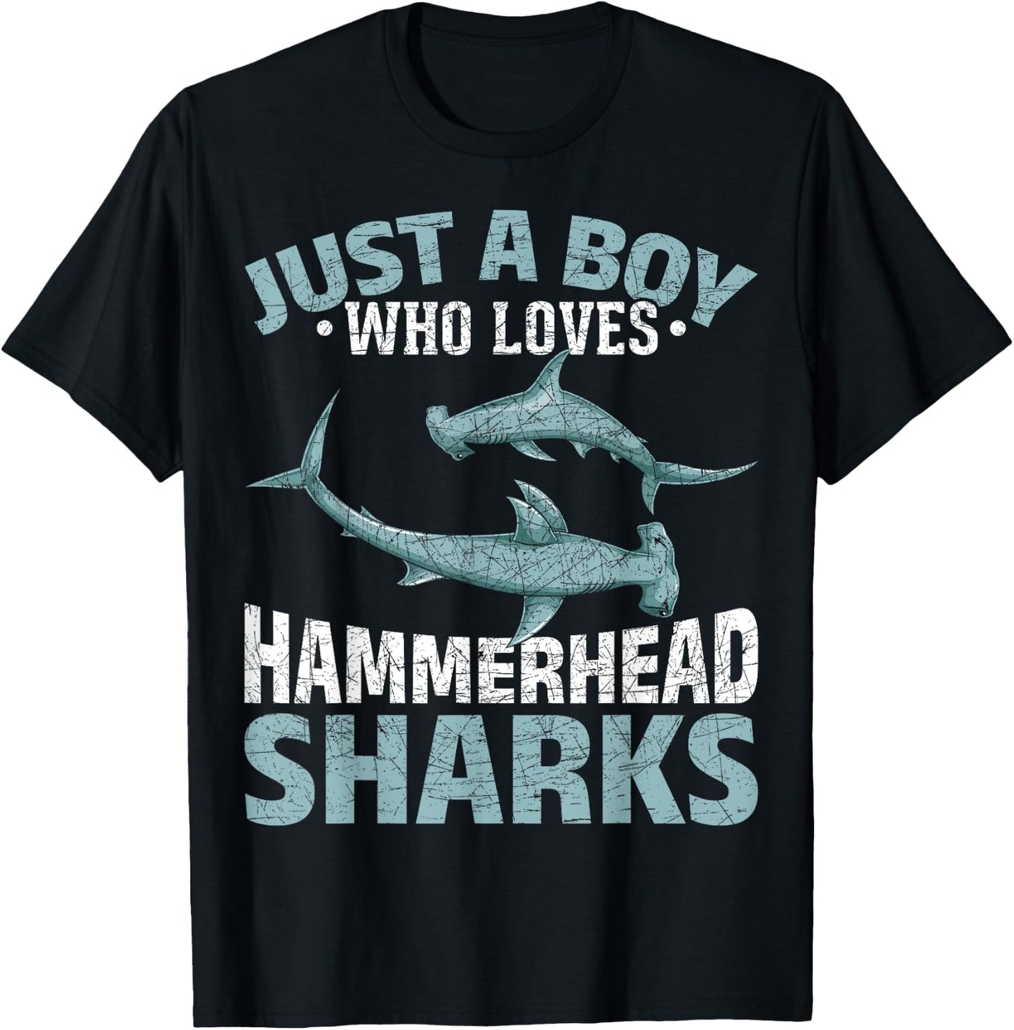 Just A Boy Who Loves Hammerhead Sharks Predator Hammerhead T-Shirt - T-Shirt | Black