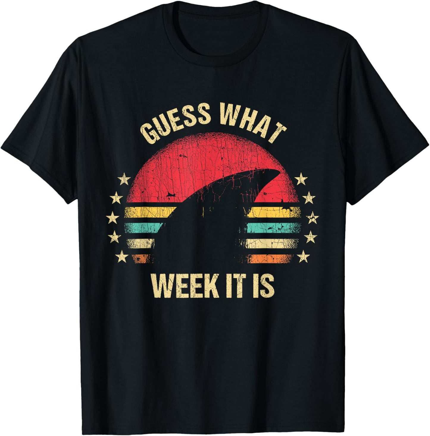 Guess What Week It Is Funny Shark Gift , & Kids T-Shirt - T-Shirt | Black