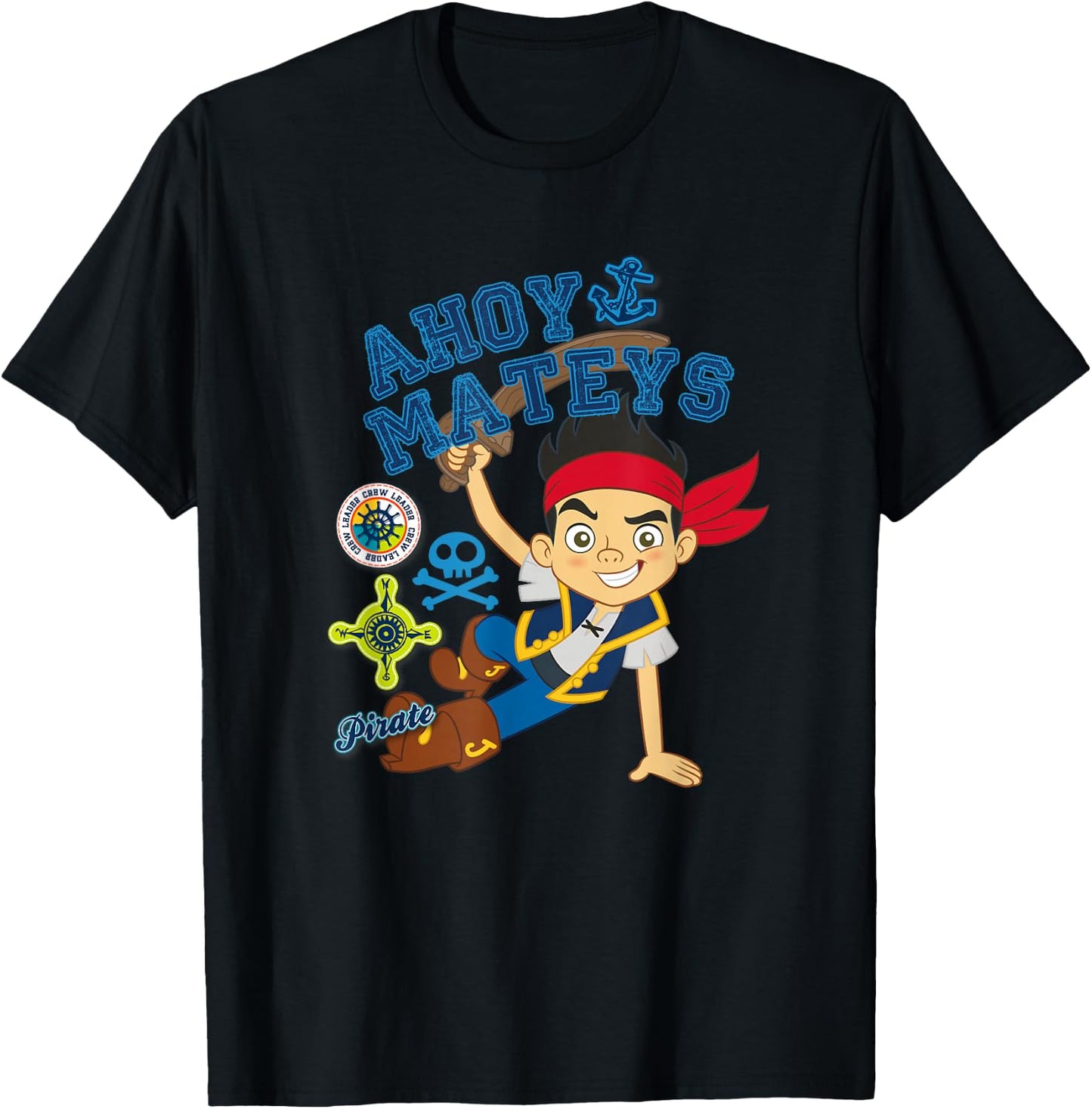 Disney Jake and the Never Land Pirates Ahoy Mateys T-Shirt - T-Shirt | Black