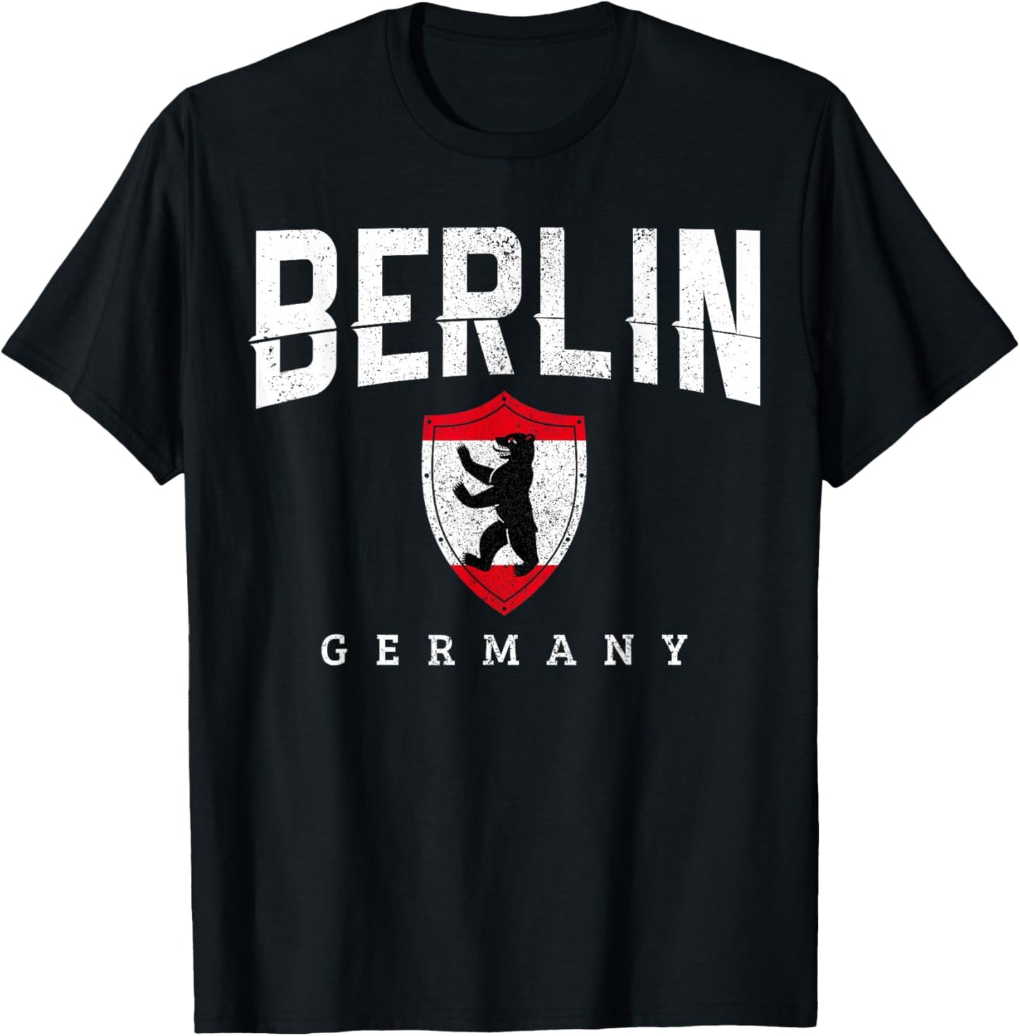 Berlin Germany Bear Flag Souvenir Travel German Gift T-Shirt - T-Shirt | Black