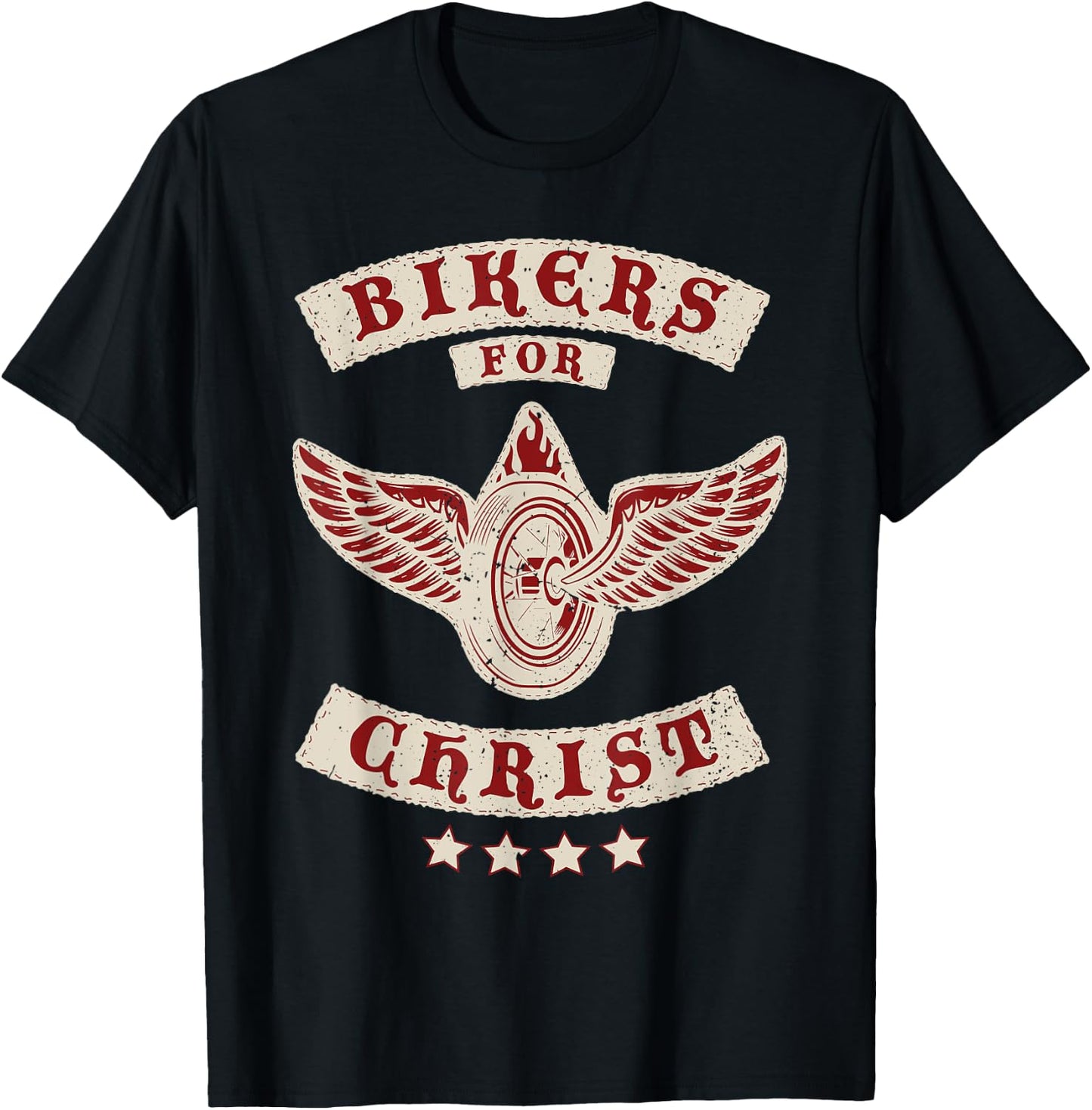 Bikers for Christ Christian Motorcycle Patch Faith T-Shirt - T-Shirt | Black