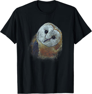 Barn Owl Painting Owl Art T-Shirt - T-Shirt | Black