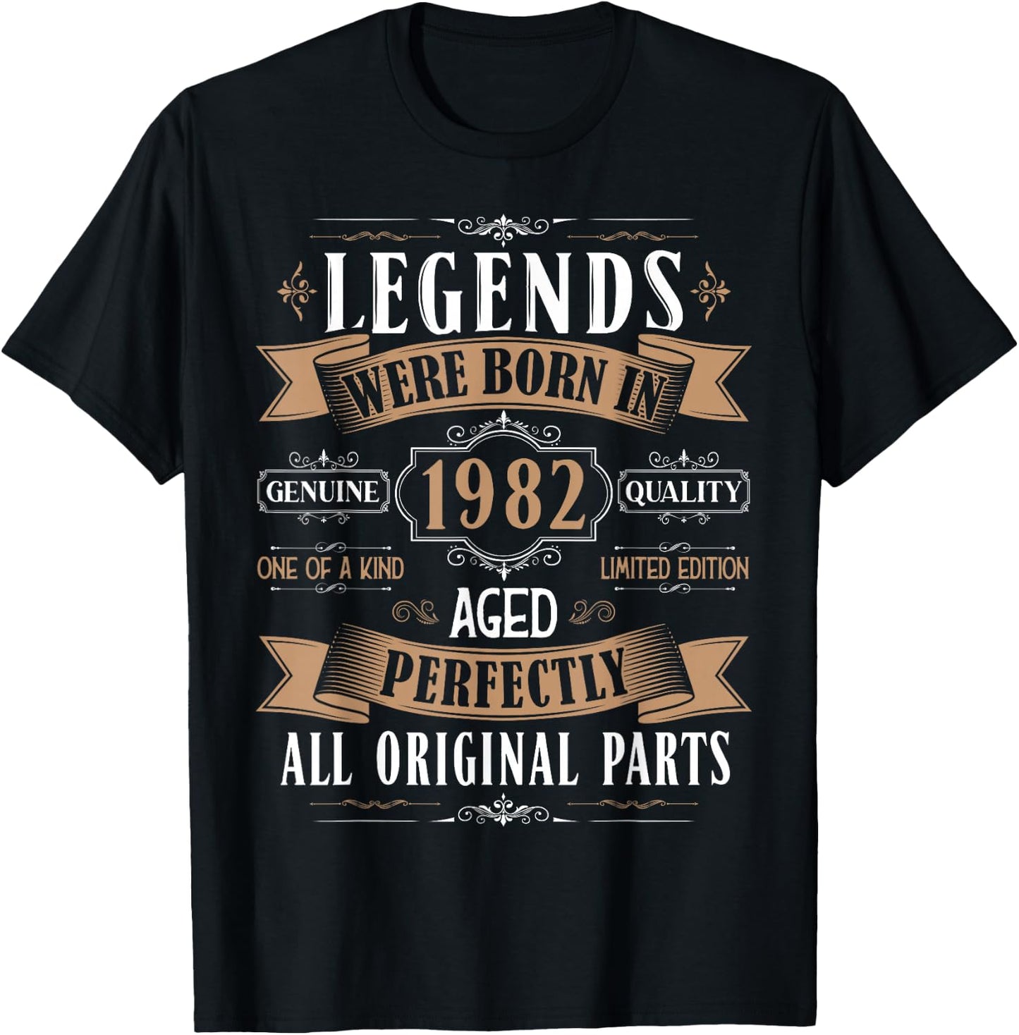 Legends Born in 1982 43rd Birthday 43 Years Old Bday Men T-Shirt - T-Shirt | Black