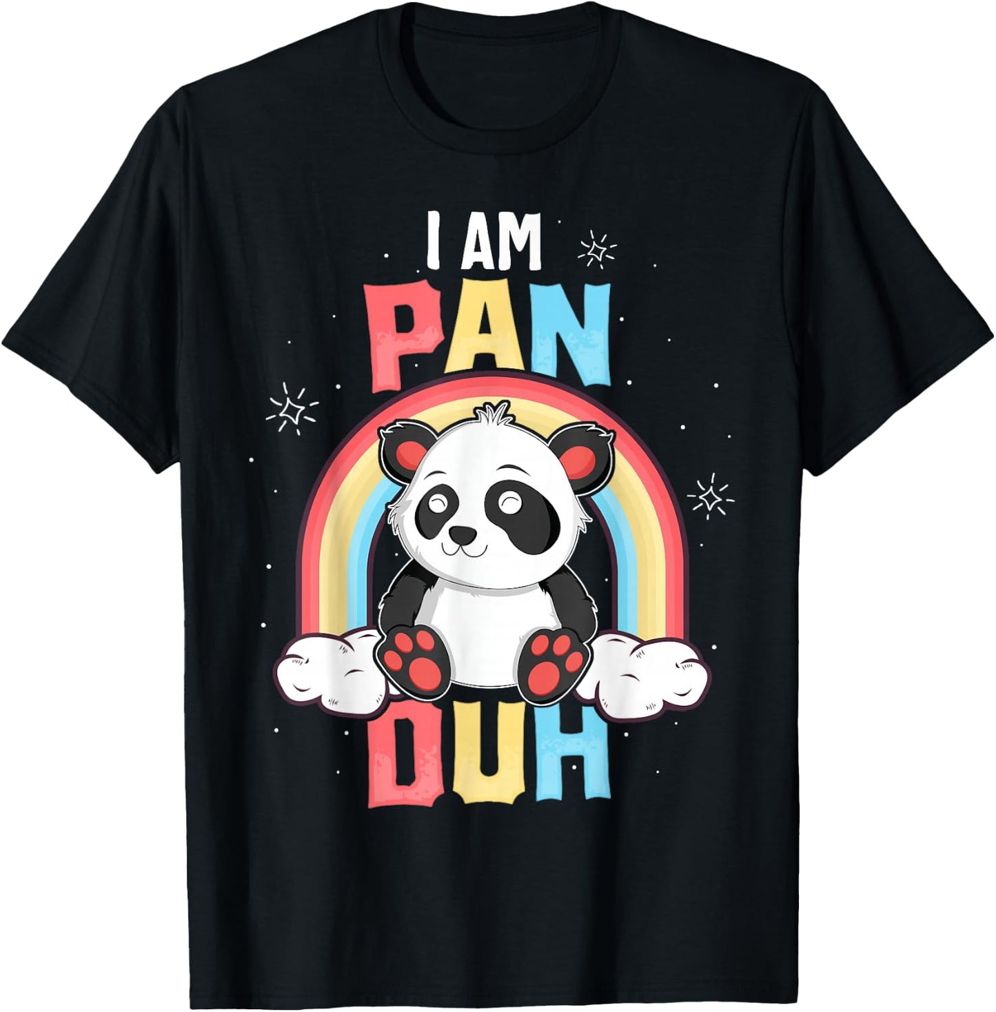 I'm Pan Duh Panda Pansexual Pride Rainbow LGBT Gift T-Shirt - T-Shirt | Black