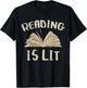 Reading Is Lit Literacy Shirt T-Shirt - T-Shirt | Black