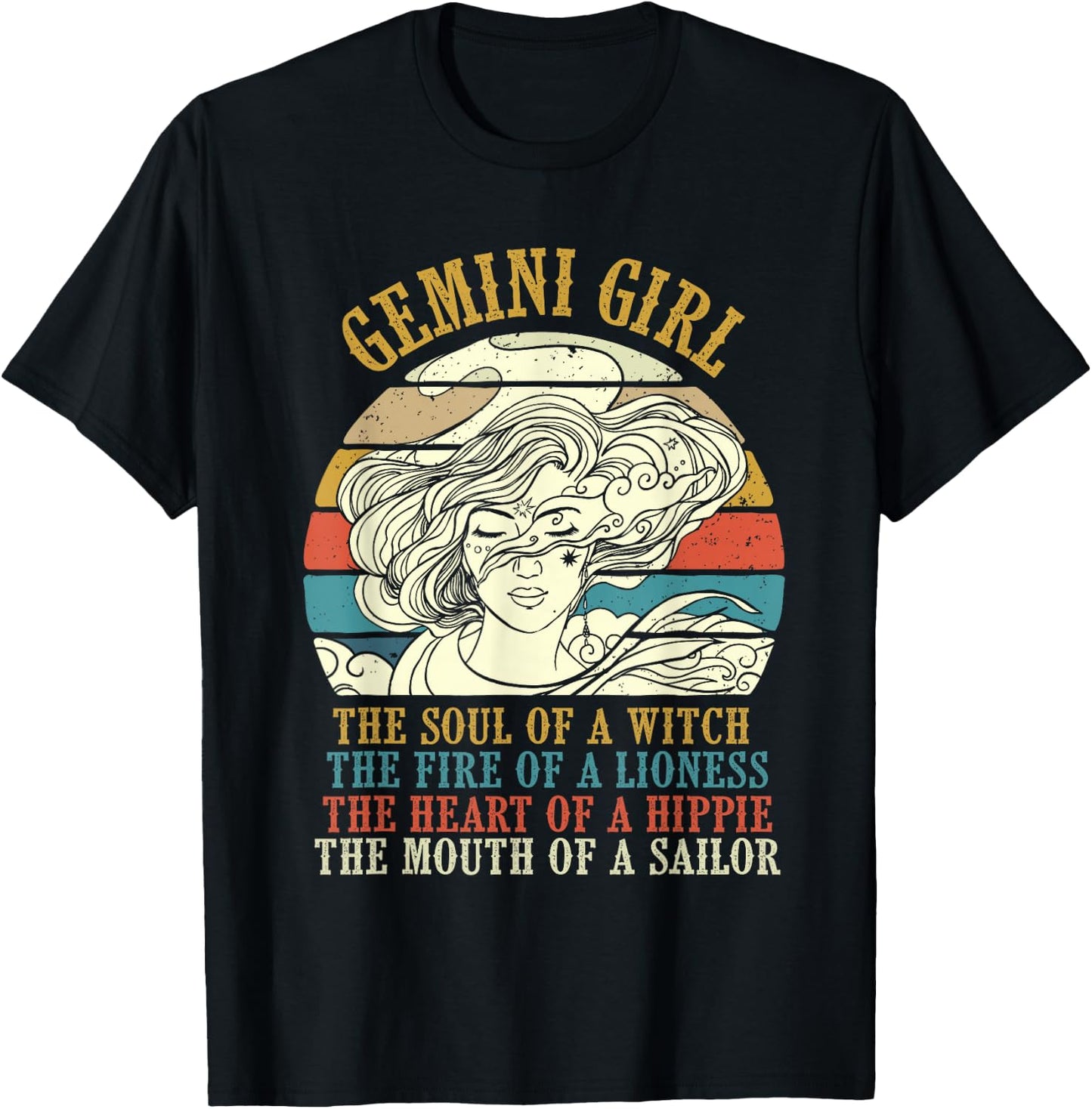 Gemini Girl - Horoscope Astrology Lover Zodiac Sign T-Shirt - T-Shirt | Black