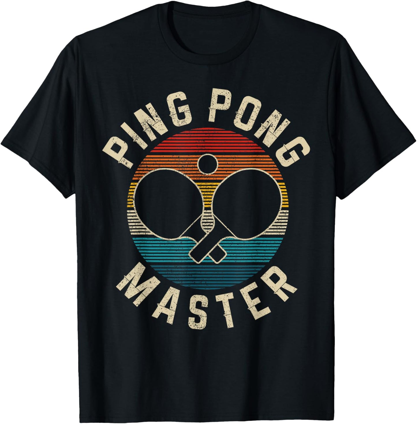Ping Pong Master Vintage Table Tennis Player Funny Gift T-Shirt - T-Shirt | Black