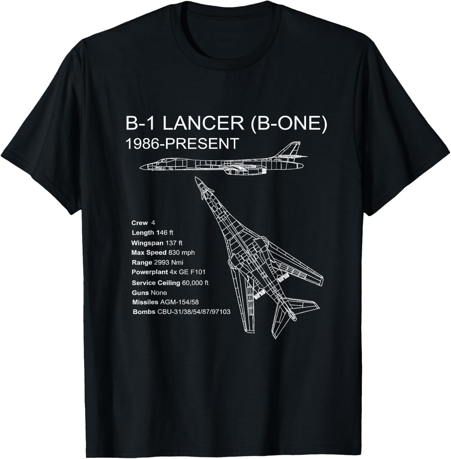 B-1 Lancer T-Shirt - T-Shirt | Black