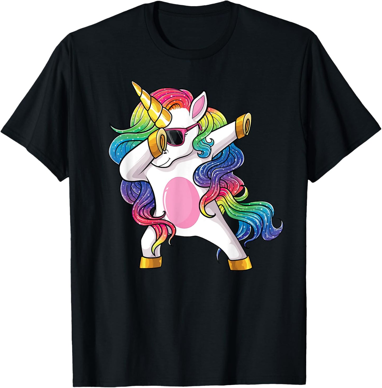 Dabbing Unicorn Shirt Kids Girls Boys Toddlers Dab Unicorn T-Shirt - T-Shirt | Black