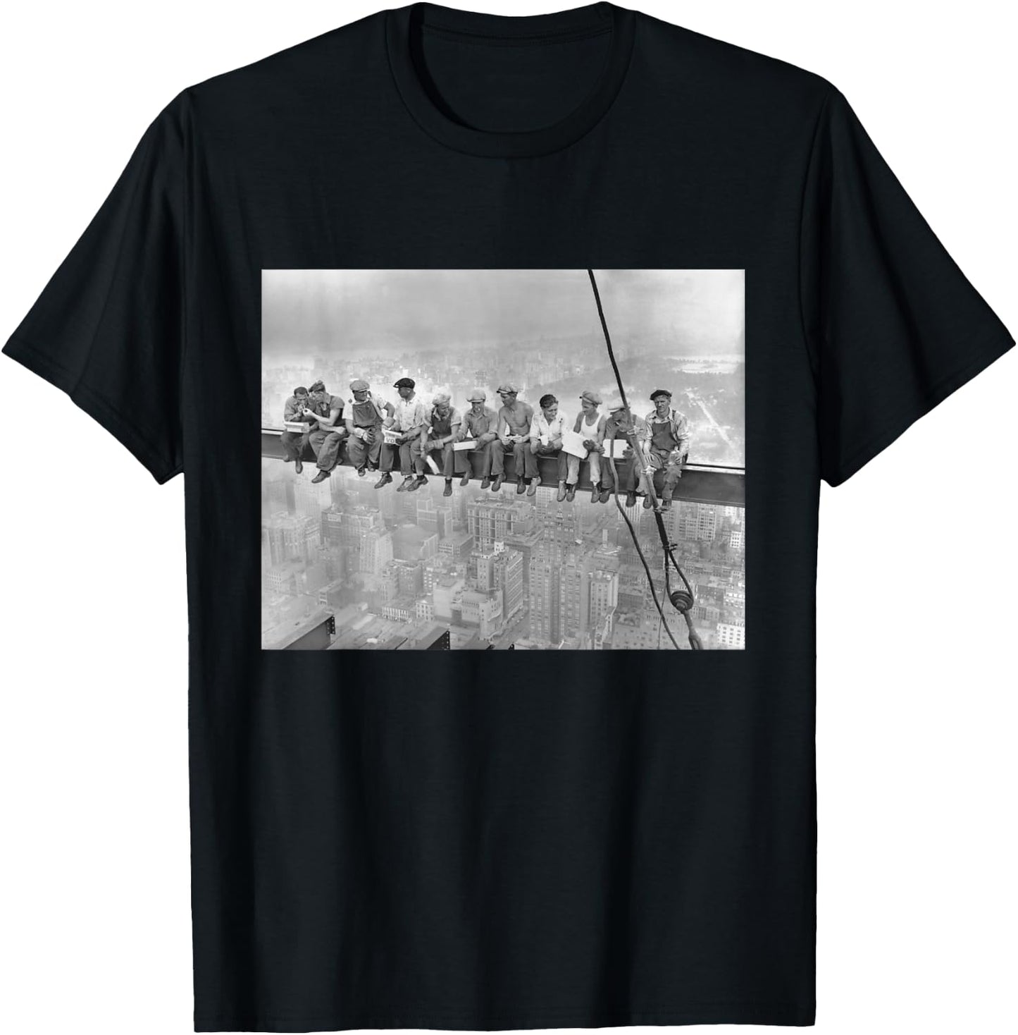 Lunch ATOP a Skyscraper New York Ironworkers Film Photograph T-Shirt - T-Shirt | Black