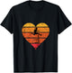 Hurdles Running Athlete Retro Vintage Sunset Hurdler Heart T-Shirt - T-Shirt | Black