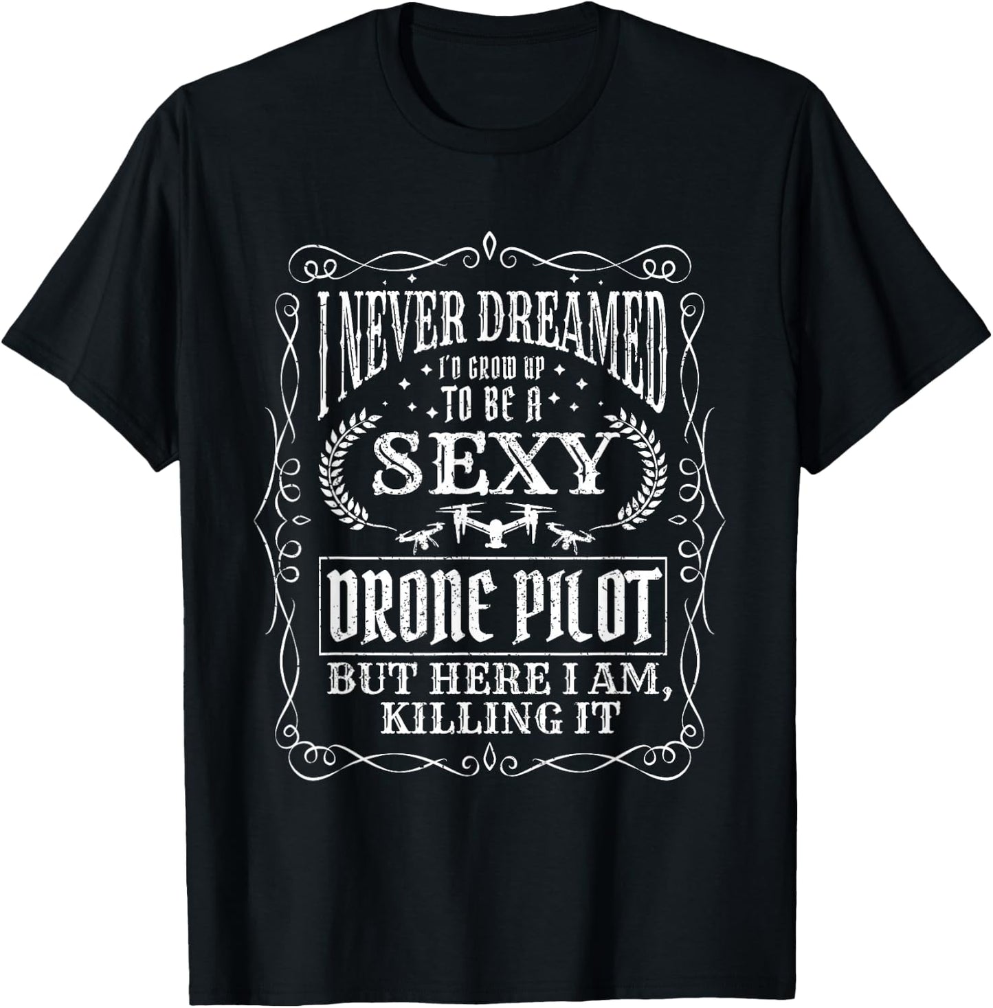 Retro Vintage Funny Drone Pilot T-Shirt - T-Shirt | Black