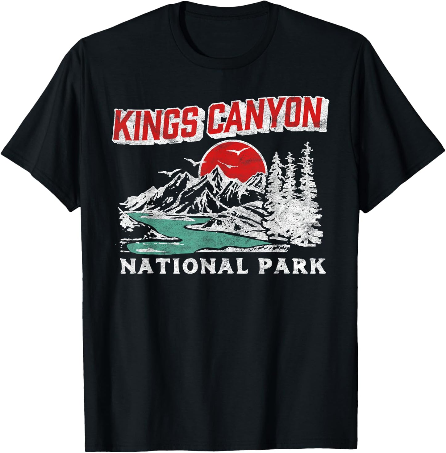 Vintage Kings Canyon National Park 80s California Retro T-Shirt - T-Shirt | Black