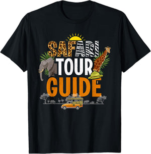 Funny Safari Tour Guide Shirt Africa T-Shirt - T-Shirt | Black