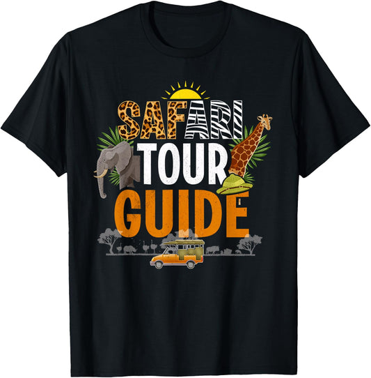 Funny Safari Tour Guide Shirt Africa T-Shirt - T-Shirt | Black