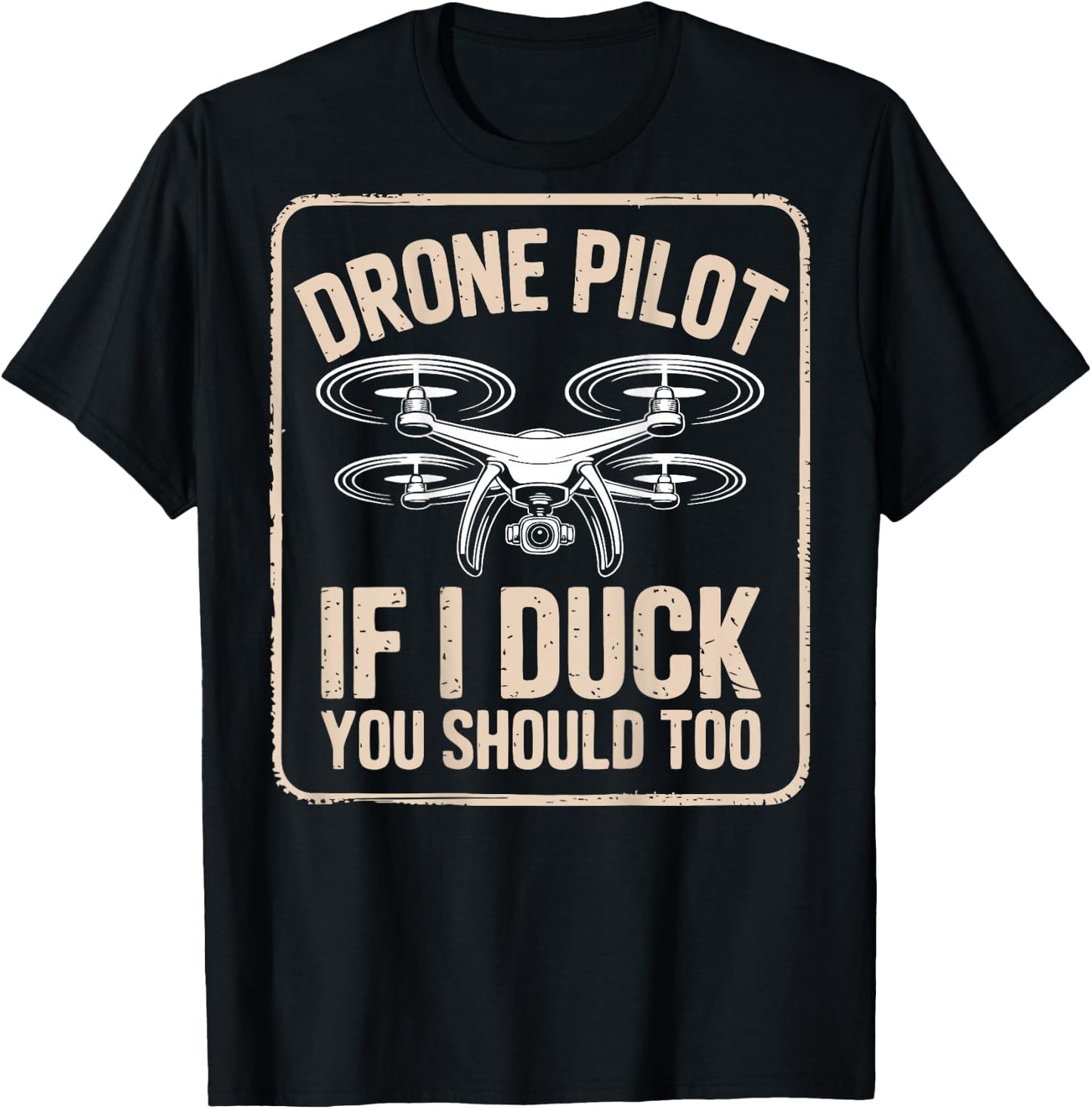 Funny FPV Drone Racer Pilot Drone Racing (On Back) T-Shirt - T-Shirt | Black