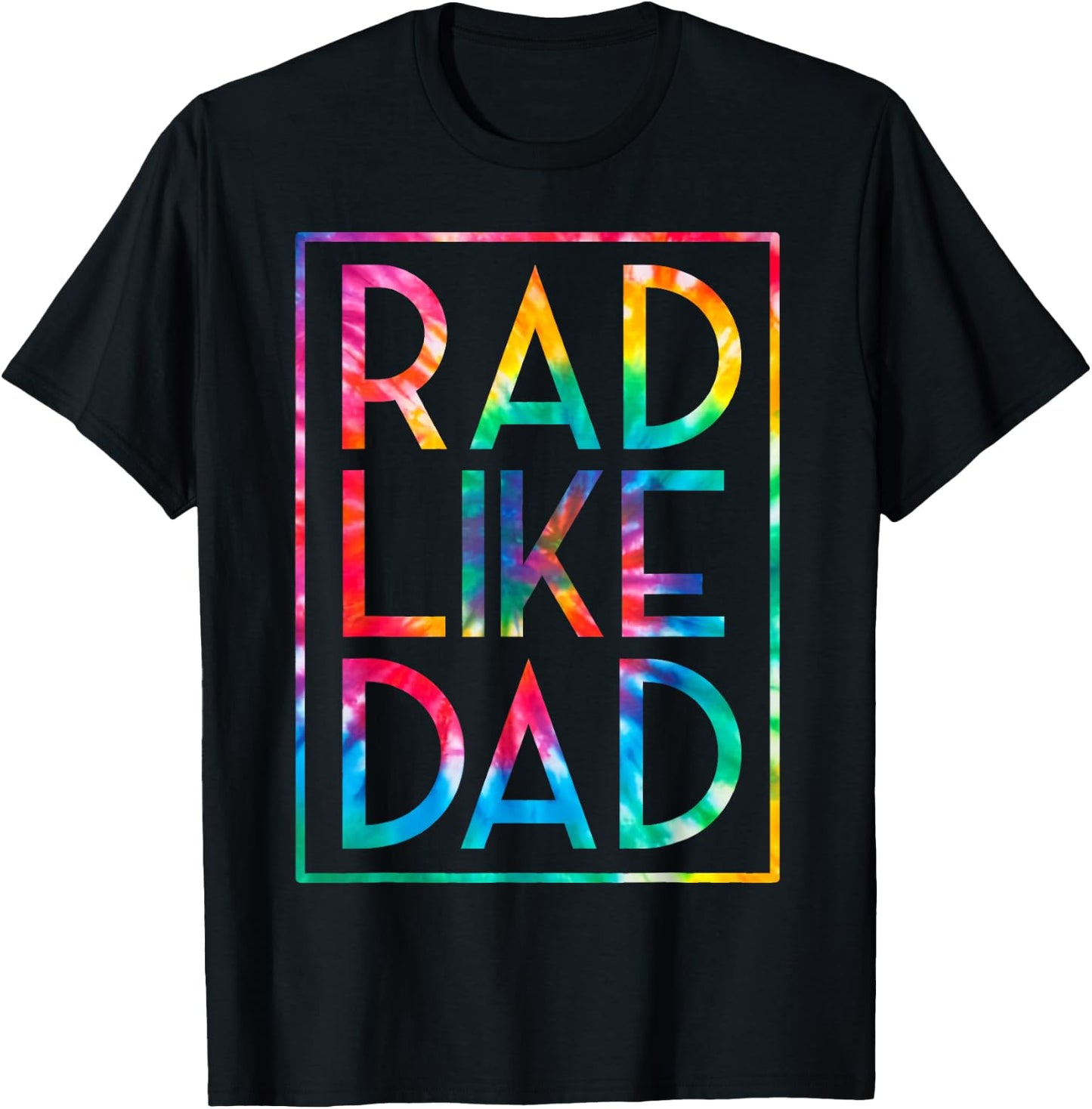 Kids Rad Like Dad Tie Dye Funny Fathers Day Toddler Boy Girl T-Shirt - T-Shirt | Black