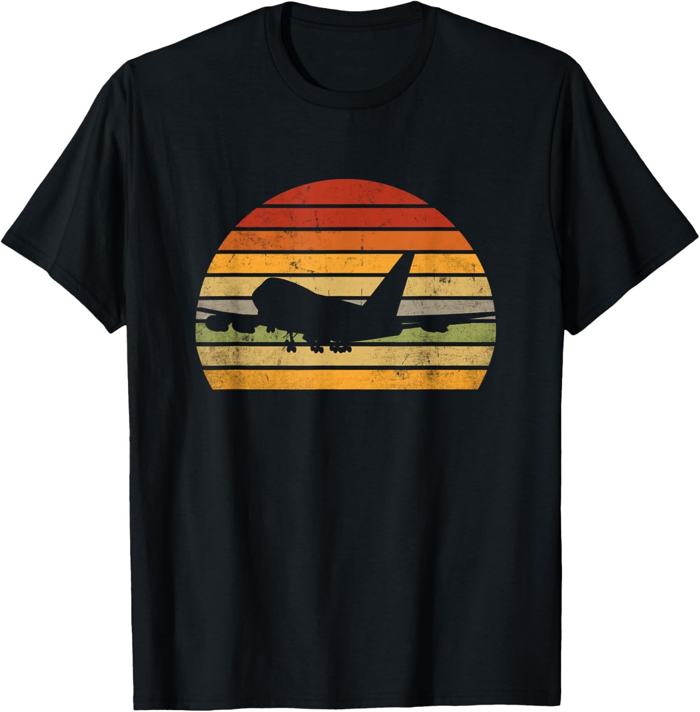 Vintage 747 Sunset Silhouette T-Shirt - T-Shirt | Black