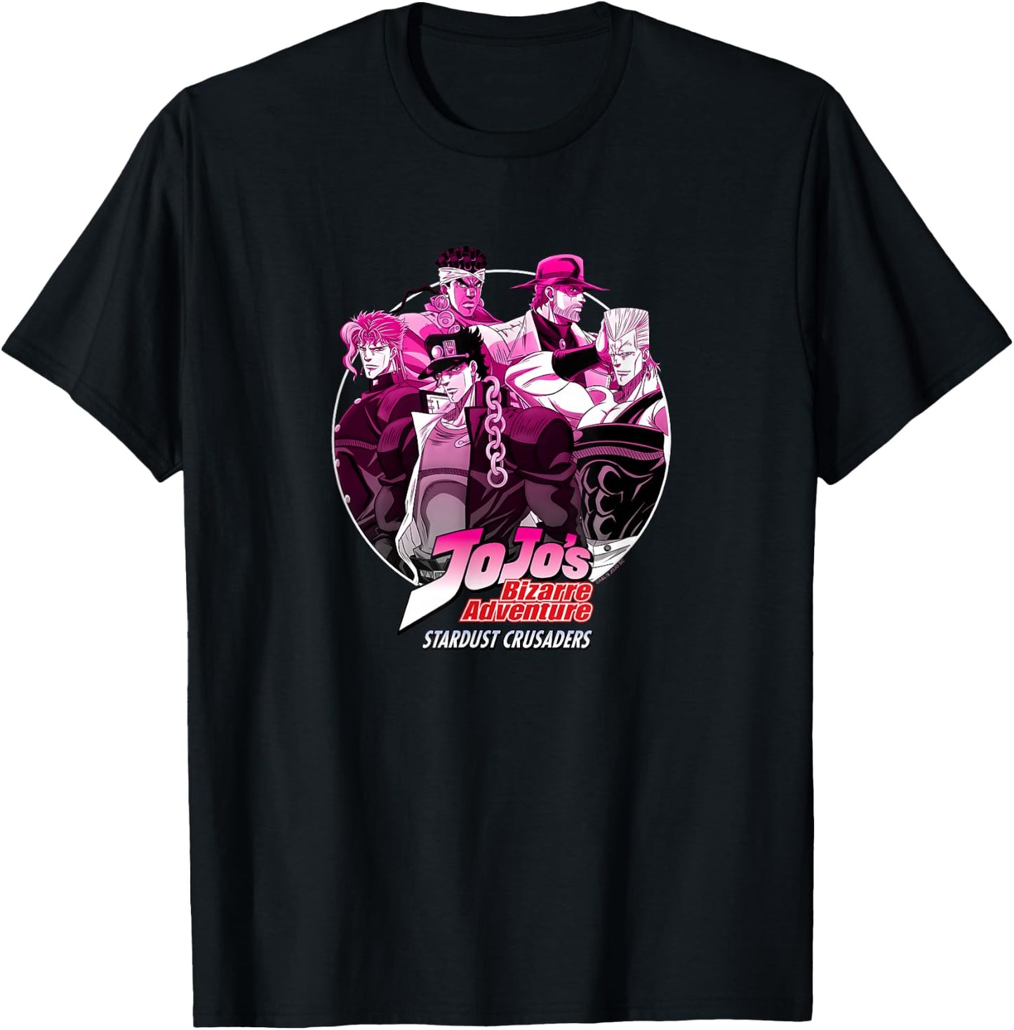 JoJo's Bizarre Adventure Stardust Crusaders Group Anime T-Shirt - T-Shirt | Black