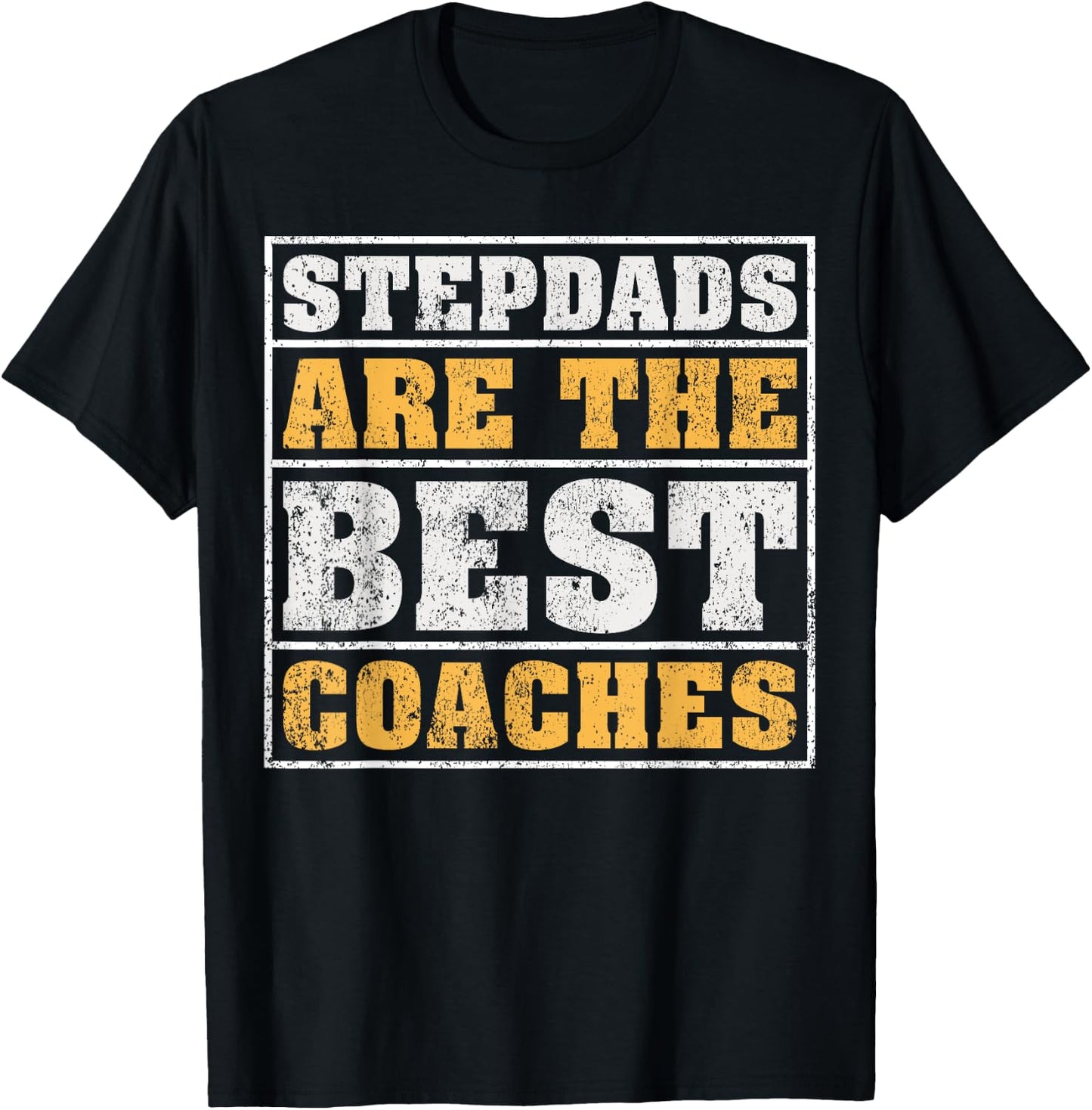 Vintage Stepdad Are The Best Coaches Stepdad Father's Day T-Shirt - T-Shirt | Black