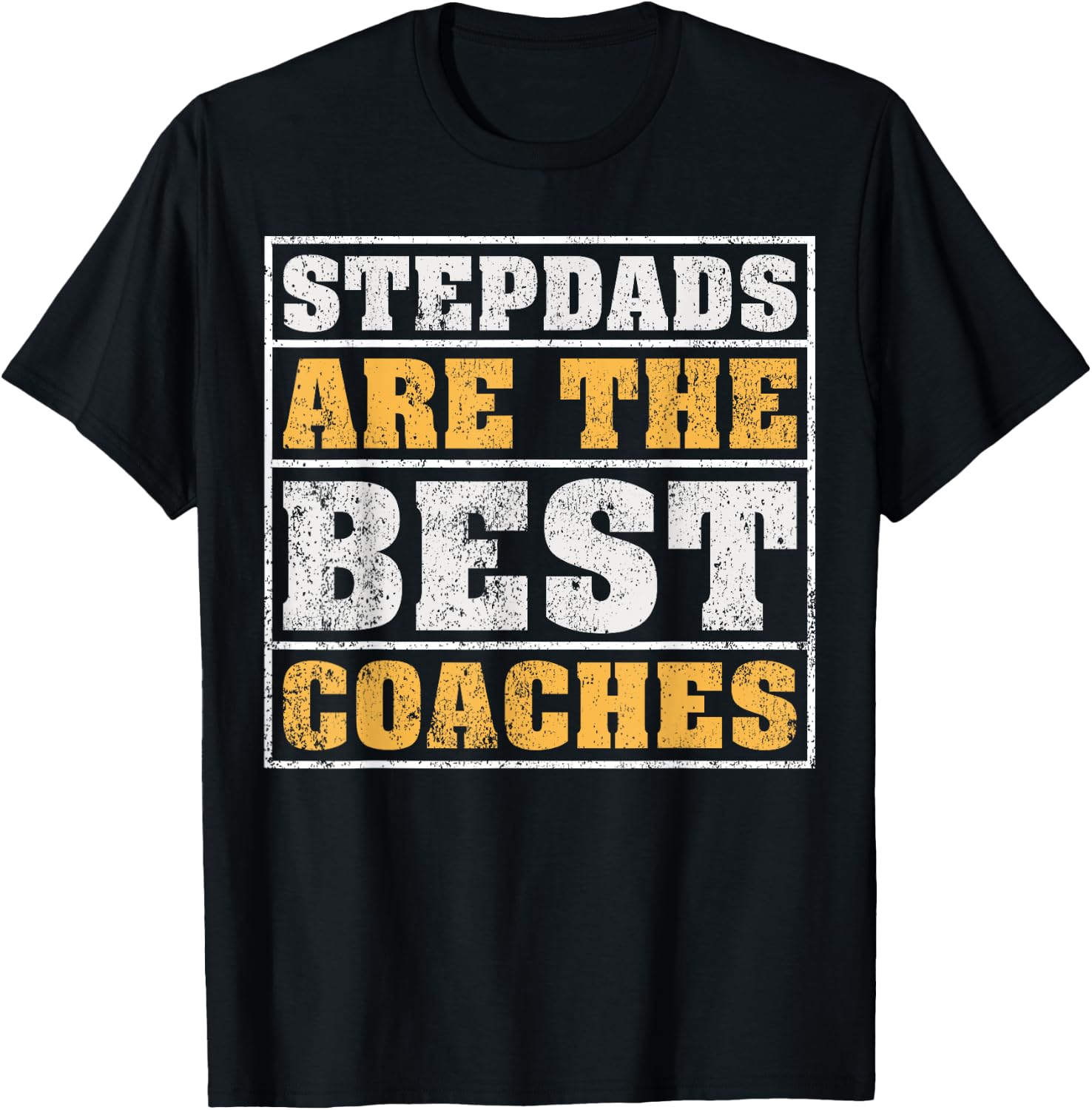 Vintage Stepdad Are The Best Coaches Stepdad Father's Day T-Shirt - T-Shirt | Black