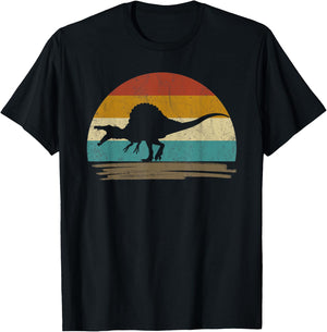 Retro Vintage Spinosaurus Dinosaur T-Shirt - T-Shirt | Black