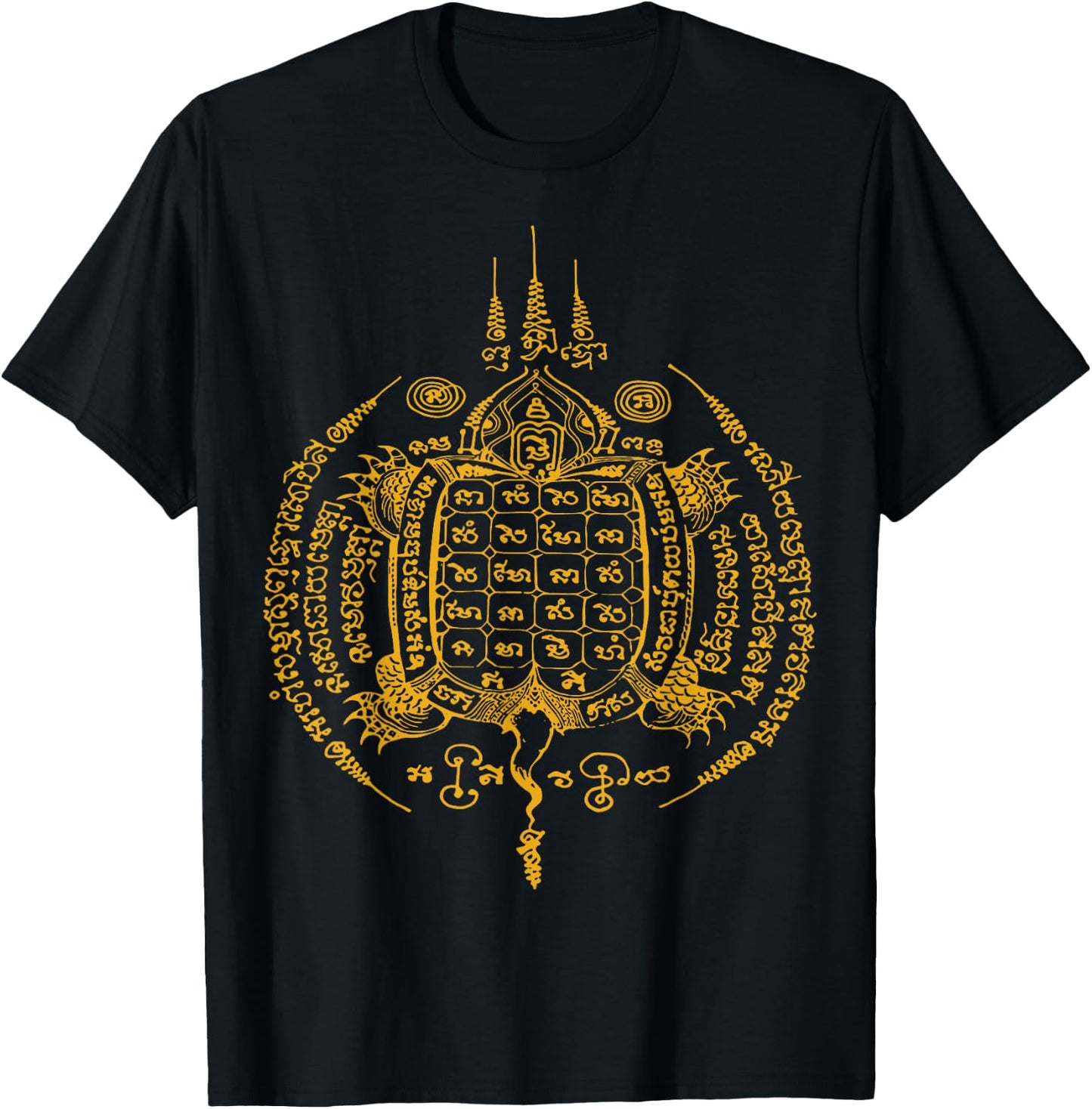 Sawadee Thai Traditional Sak Yant Thai Twin Tigers Muay Thai T-Shirt - T-Shirt | Black