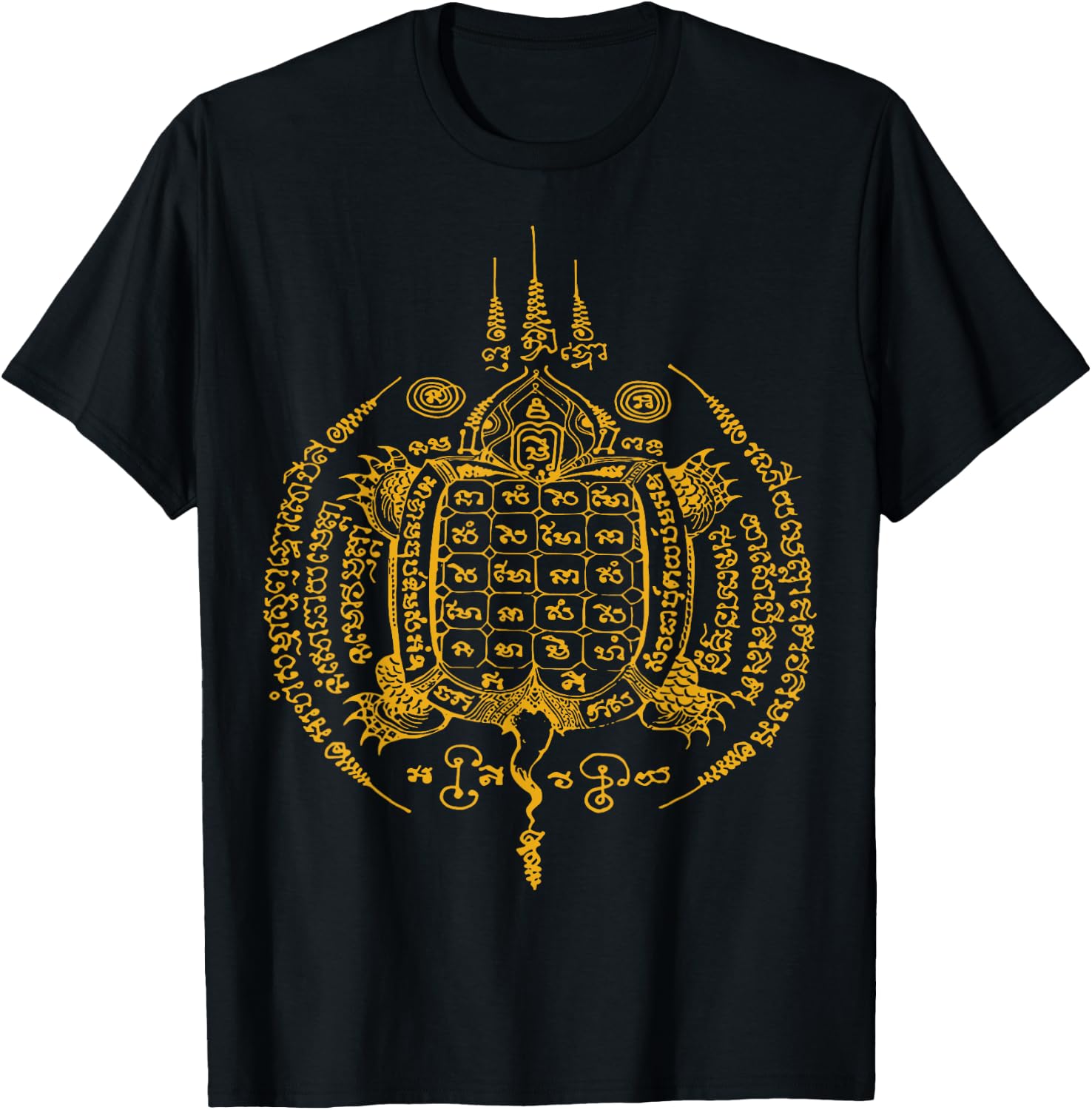 Sawadee Thai Traditional Sak Yant Thai Twin Tigers Muay Thai T-Shirt - T-Shirt | Black