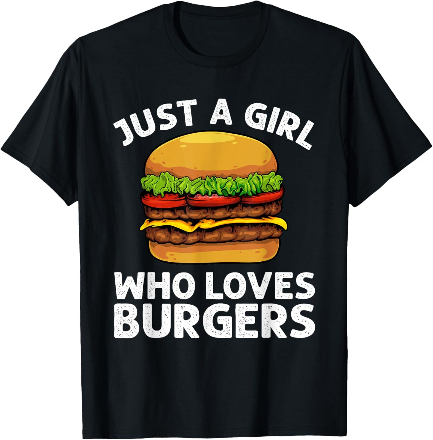Cool Burger Art For Girls Women Hamburger Cheeseburger Lover T-Shirt - T-Shirt | Black