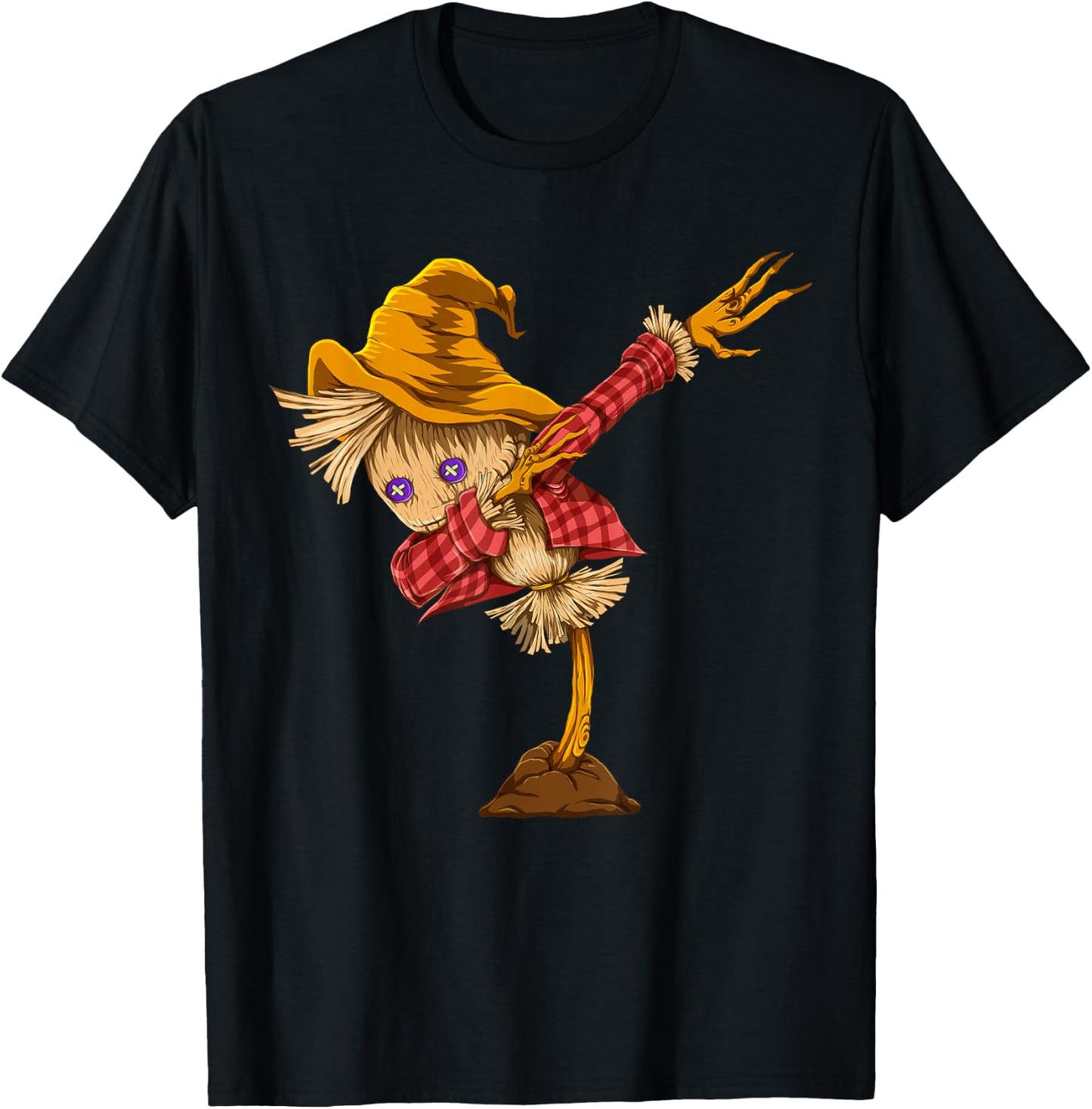 Dabbing Scarecrow Funny Halloween Costume Spooky Halloween T-Shirt - T-Shirt | Black