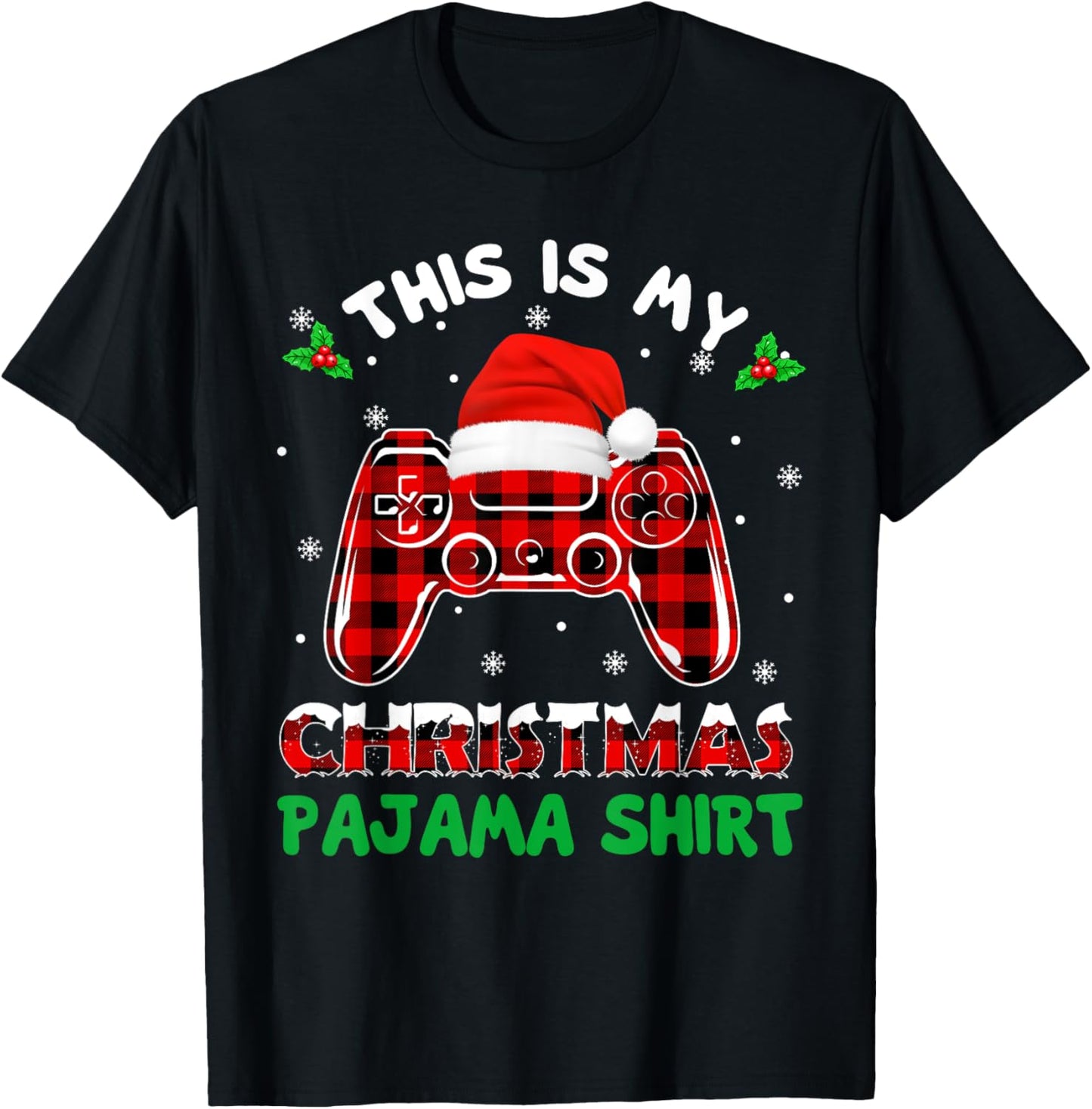 This Is My Christmas Pajama Shirt Gamer Video Game Boys Kids T-Shirt - T-Shirt | Black