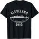 Cool Cleveland Ohio OH Football Skyline Skyscraper Fan Gift T-Shirt - T-Shirt | Black