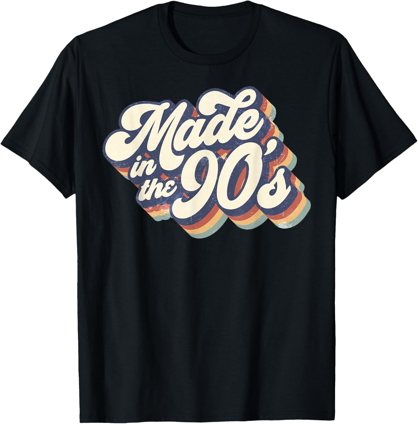 Made In The 90's Retro Funny Vintage 1990s Party Gifts T-Shirt - T-Shirt | Black